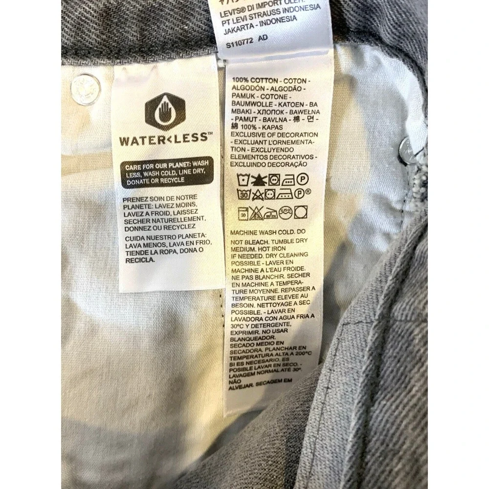 NEW Levis Jeans Womens 29 Gray Lo Pro Straight Leg Mid Rise 100% Cotton Splatter